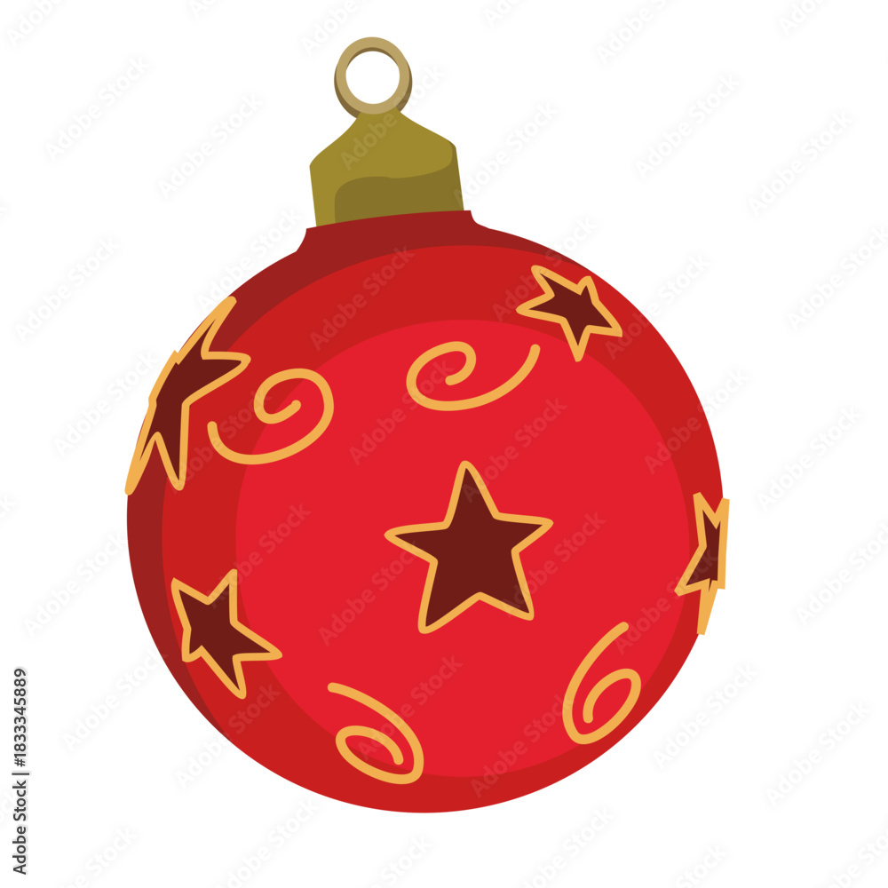 Obraz premium Red christmas bauble cartoon