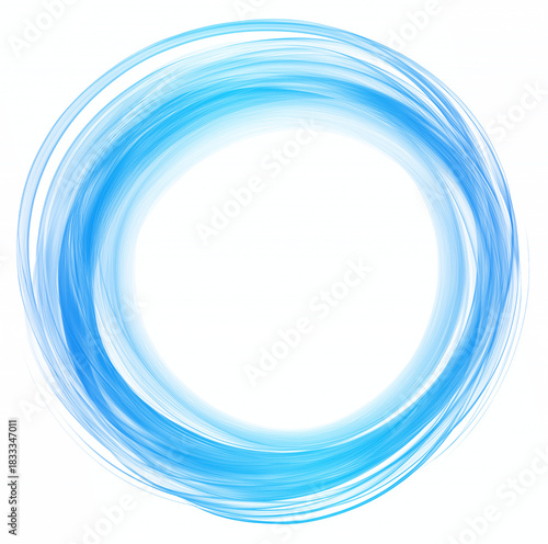 Blue curve frame template design element isolated on a white or transparent PNG background. Perfect for branding, layout designs, posters, presentations, and web graphics, adding modern flow and elega