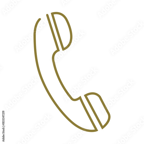 Yellow phone receiver line icon.svg
