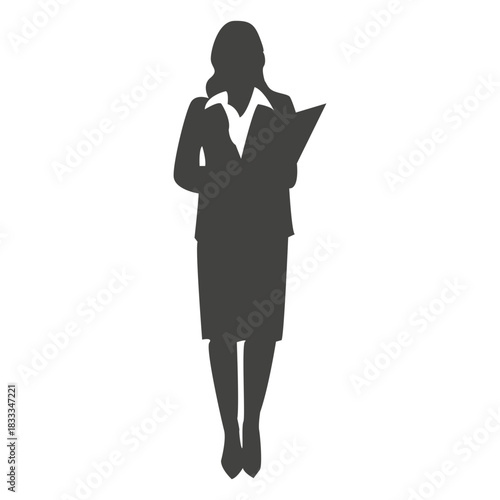 Young female executive silhouette