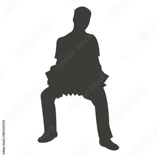 Accordion musician silhouette