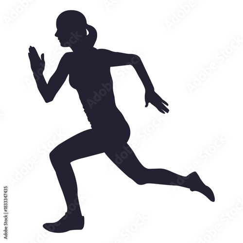 Athlete girl silhouette