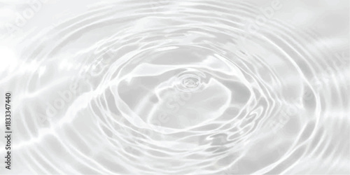 Gentle concentric water ripples on pristine white surface, clean liquid.