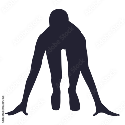 Athlete on mark silhouette