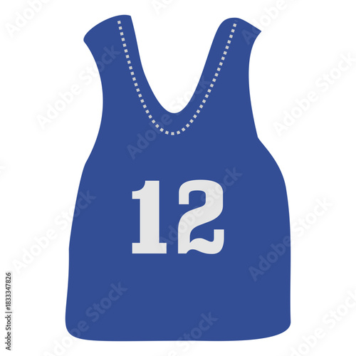 Blue sleeveless jersey