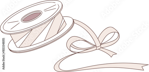 Rose gold metallic ribbon with folded geometric design