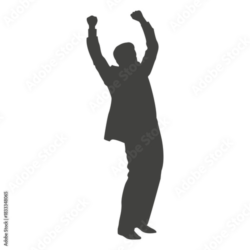 Businessman celebrating silhouette