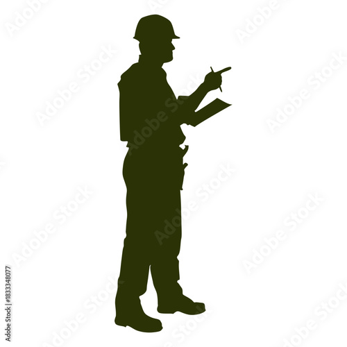 Busy construction worker