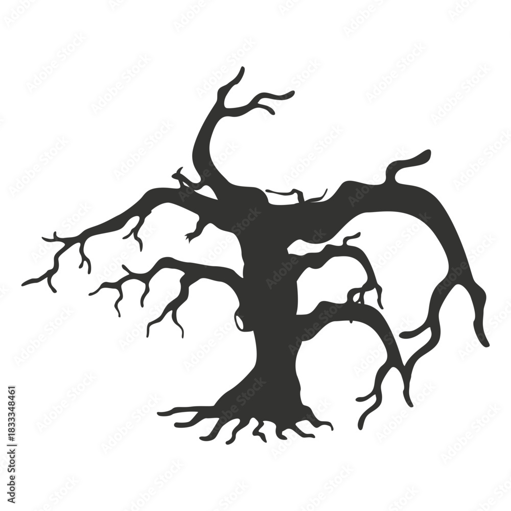 Obraz premium Crooked tree cartoon 4