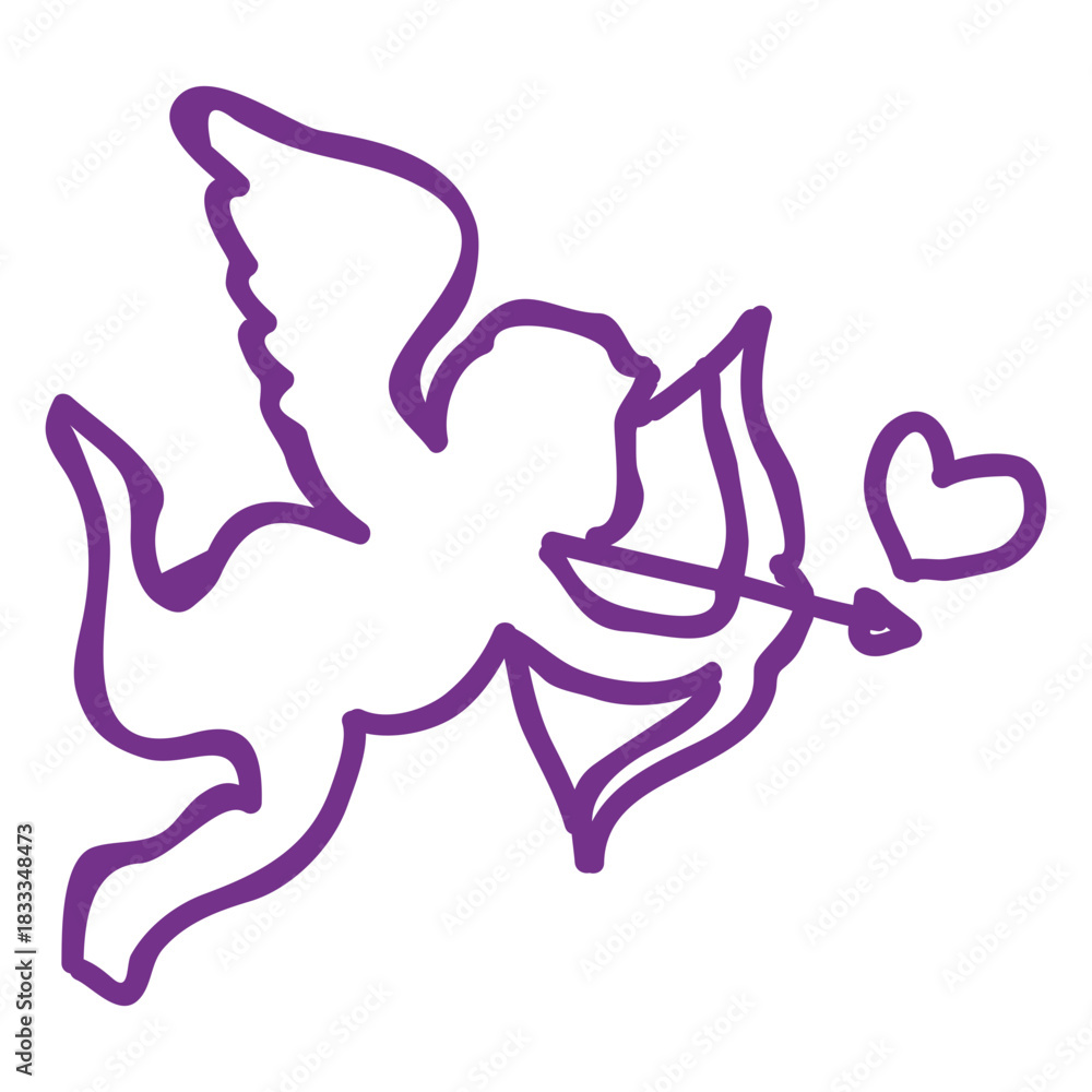 Obraz premium Cupid angel outline