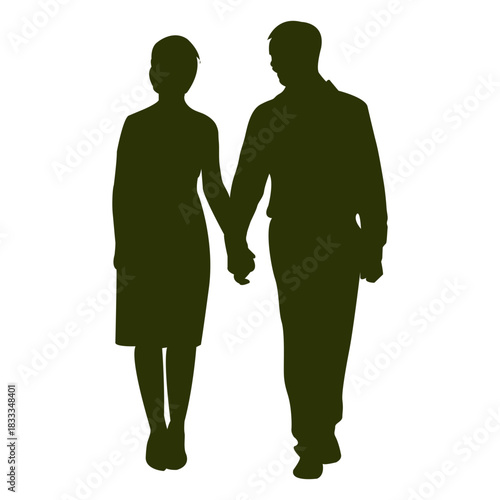 Couple walking silhouette 12