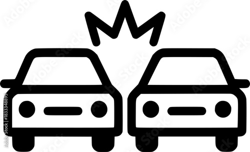 Car crash sign, symbol, vector, art