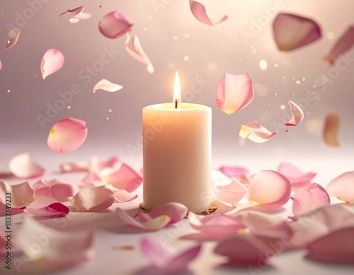 candles and rose petals