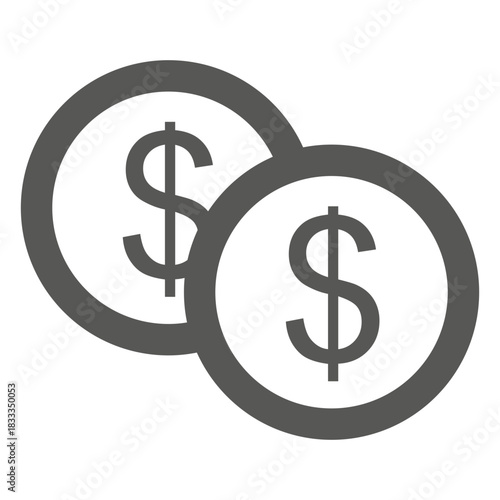 Dollar coins flat icon