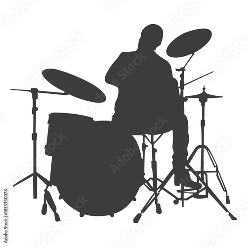 Drummer musician silhouette