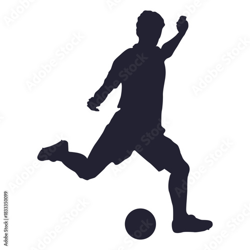Football player kicking silhouette