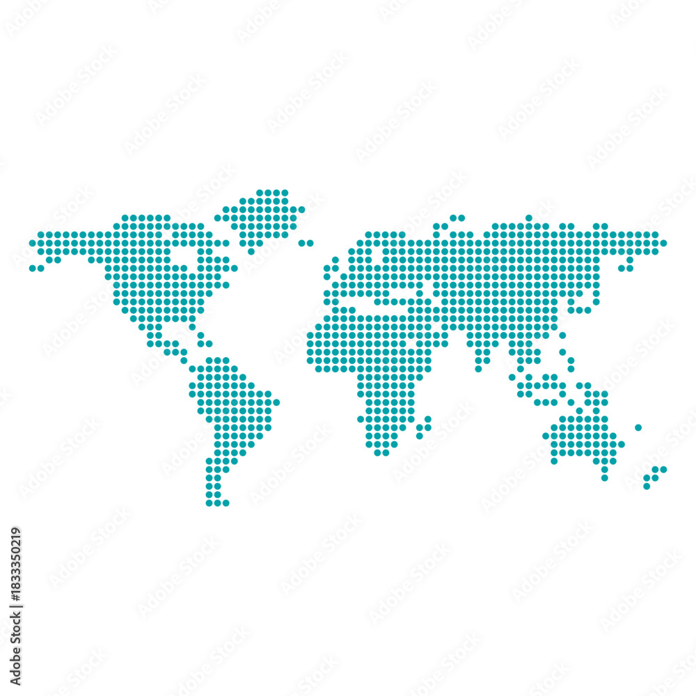 Fototapeta premium Pixel dotted world map