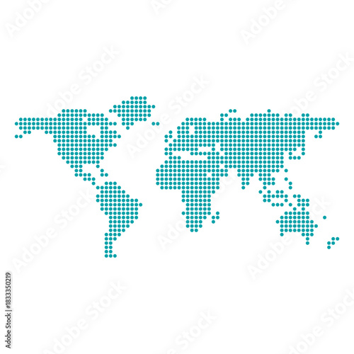 Pixel dotted world map