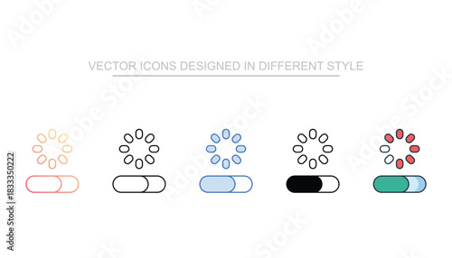 Sync Loading line icon vector stock with white background