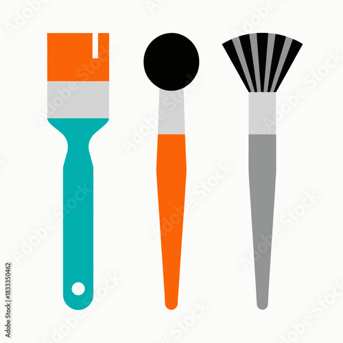 Paint brushes clip art, vector style.