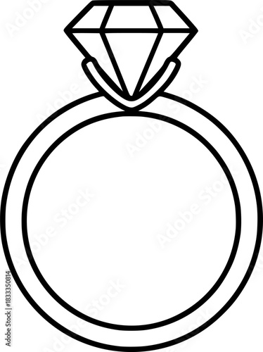 diamond engagement Wedding ring sign, symbol, vector, art