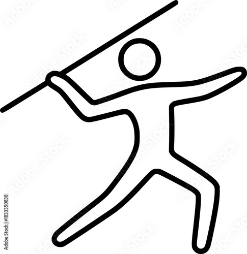 Graceful Javelin Pose sign, symbol, vector, art