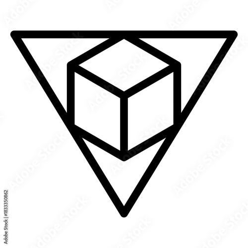 Logo geometric polygonal stroke