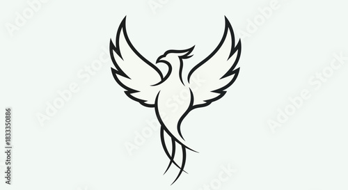 Elegant Phoenix Rising - A Symbol of Rebirth and Transformation.