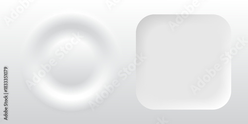 Neumorphism round buttons set. Creative elements for minimal UI design. Vector illustration.