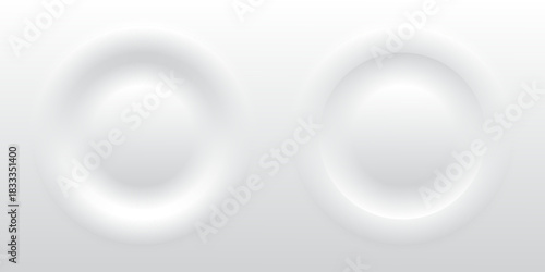 Neumorphism round buttons set. Creative elements for minimal UI design. Vector illustration.