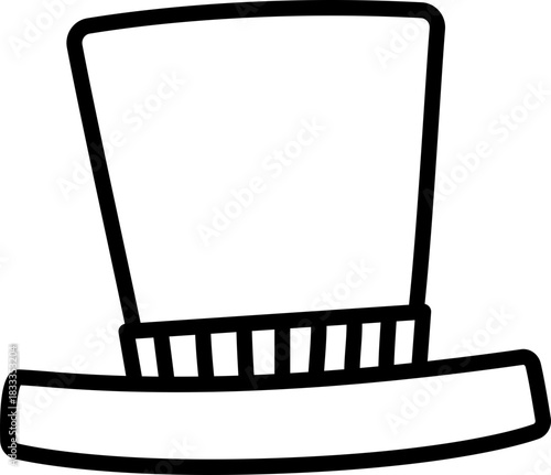 Christmas top hat outline template vector.
Snowman top hat outline . 
Transparent background. SVG.