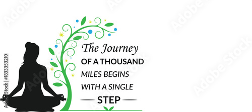 The Journey of a Thousand Miles Inspirational Graphic for Print and Digital Media