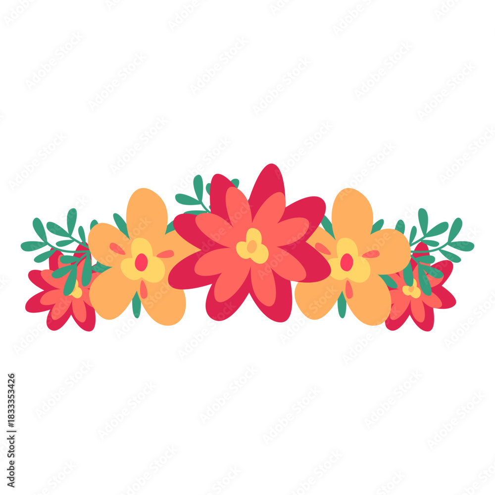 Obraz premium Orange red flower crown