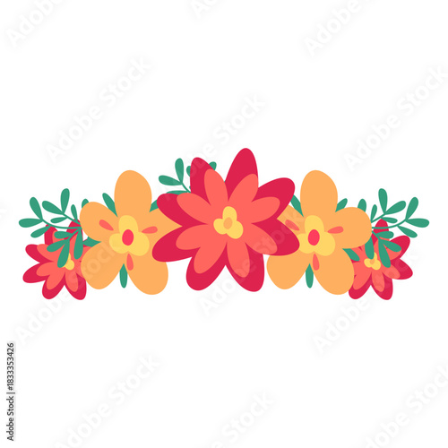 Orange red flower crown