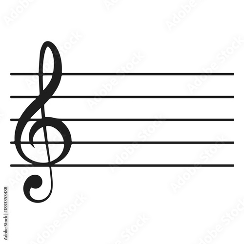 Treble clef staff