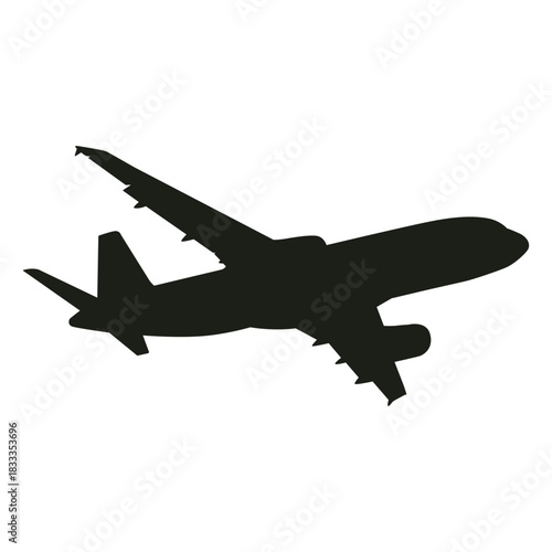 Simple airplane flying silhouette