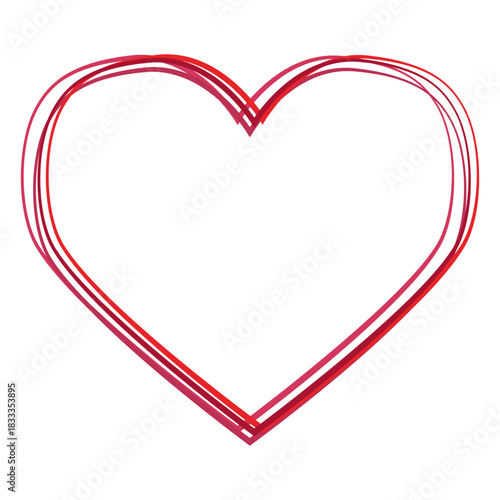 Heart shaped lines sticker