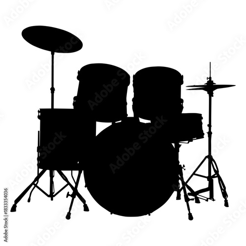 Drum kit musical instrument silhouette