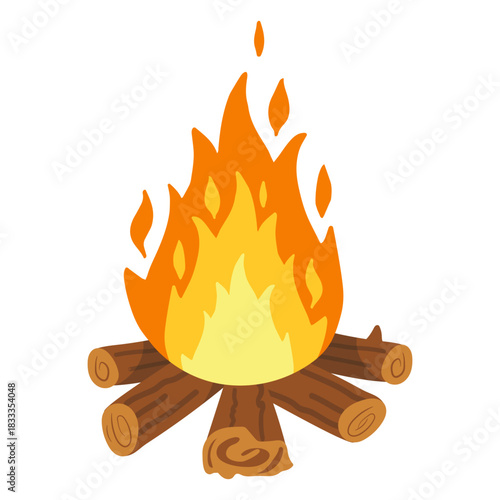 Campfire firefight illustration
