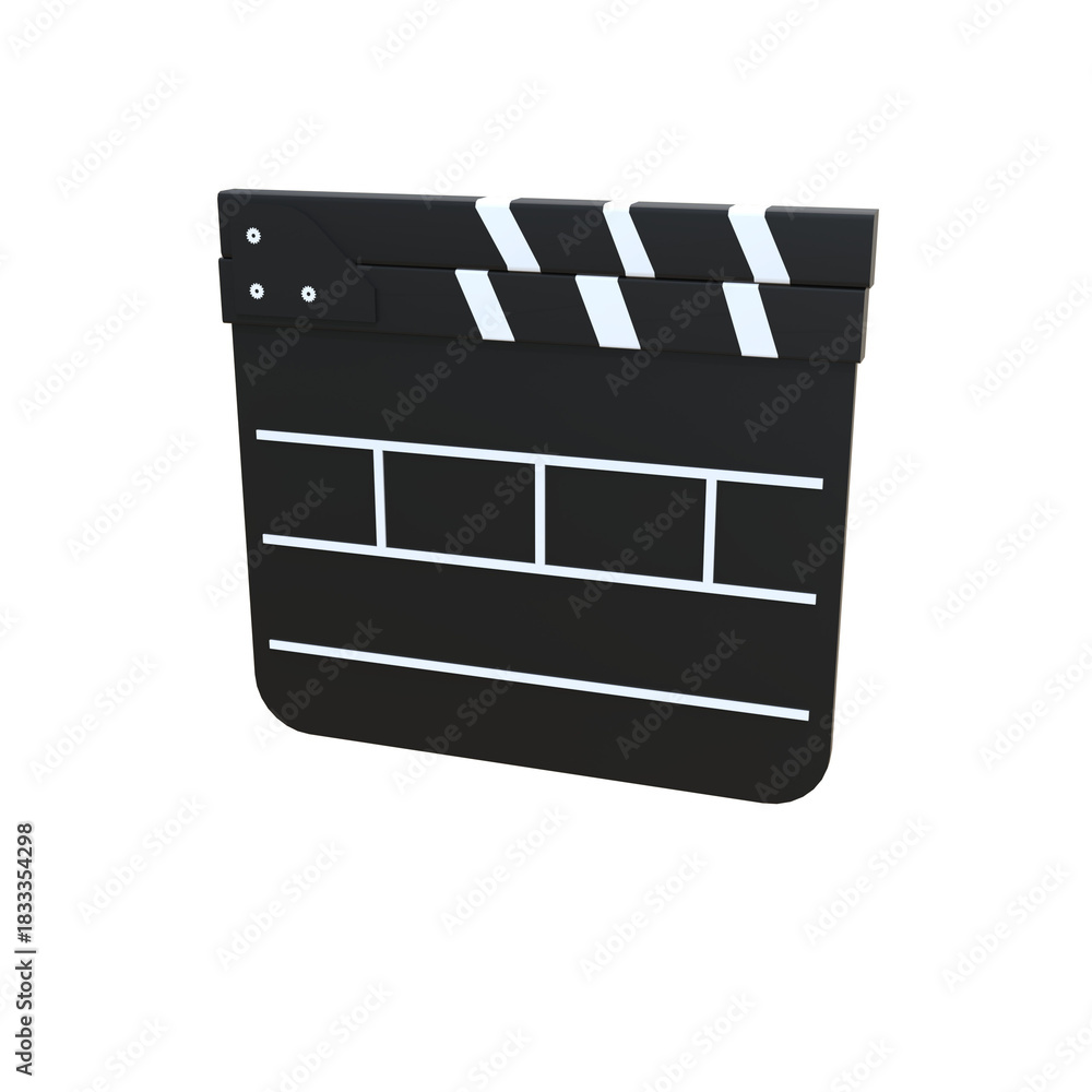 Fototapeta premium Classic black movie clapperboard isolated on black background,A Film Slate, movie slate 3d illustration,Transparent Background,png