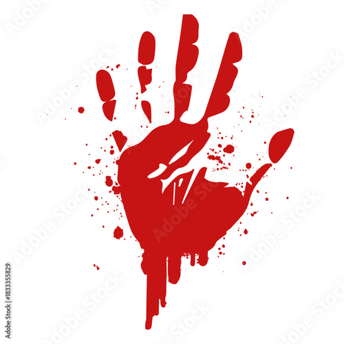 Finger palm print blood silhouette