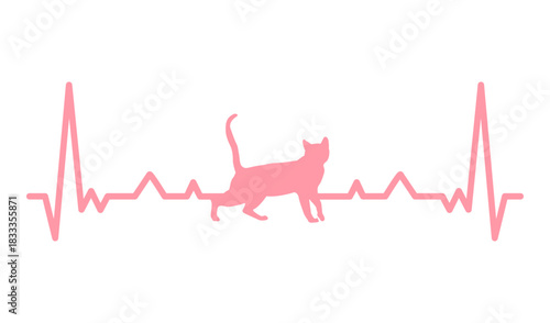 Heartbeat cat cardiogram stroke