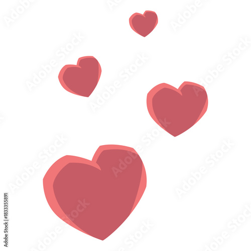 Heart four love flat