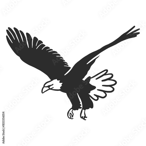 Eagle flying wing beak talon doodle bird