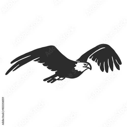 Eagle flying beak wing talon doodle bird