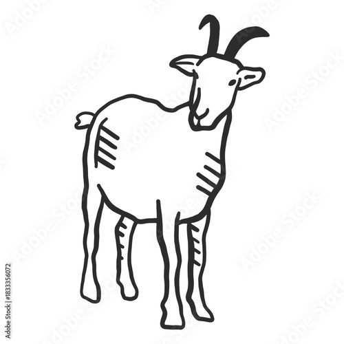 Goat ear horn tail doodle animal