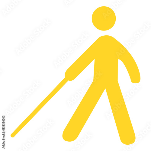 Blind person stick cane silhouette