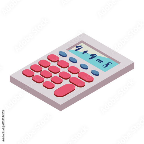 Calculator button four eight addition flat