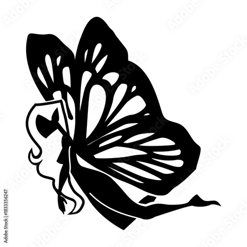 Fairy wing detailed silhouette magic