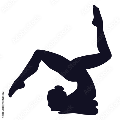 Woman gymnast exercise silhouette